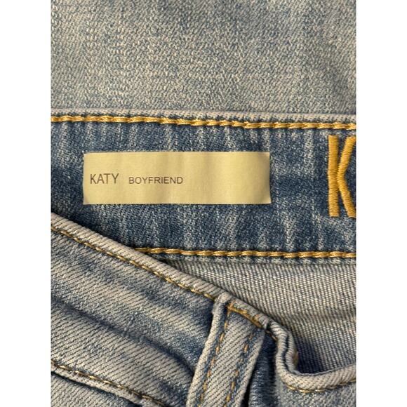 Kut from the Kloth Distressed straight leg Jeans Light Wash Size 0 Y2K Vibe - Picture 6 of 13